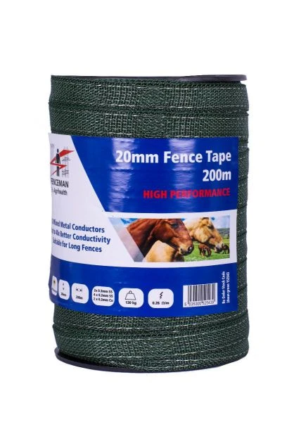 Fenceman Fence Tape High Performance Green 20mm X 200m 2 Fenceman Fence Tape High Performance Green 20mm X 200m