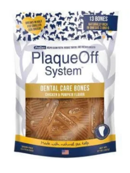 ProDen PlaqueOff Dental Bones Chicken / Pumpkin 485g 3 ProDen PlaqueOff Dental Bones Chicken / Pumpkin 485g