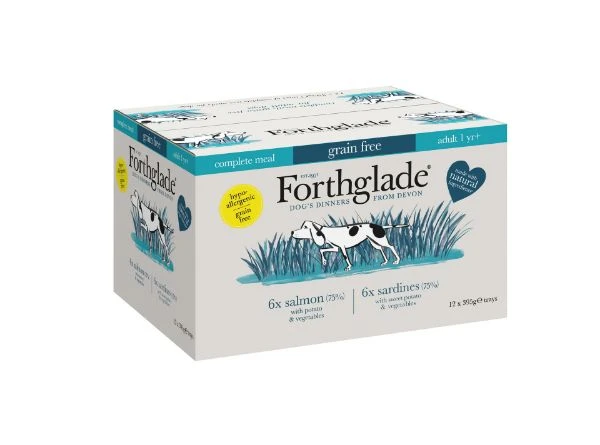 Forthglade Dog - Adult Complete Grain Free Fish Multi Pack Salmon & Sardine Pouches 12x395g 3 Forthglade Dog - Adult Complete Grain Free Fish Multi Pack Salmon & Sardine Pouches 12x395g