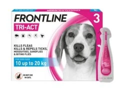 Frontline Tri-Act Dog Spot On For Medium Dogs 10-20kg 3 Pipettes