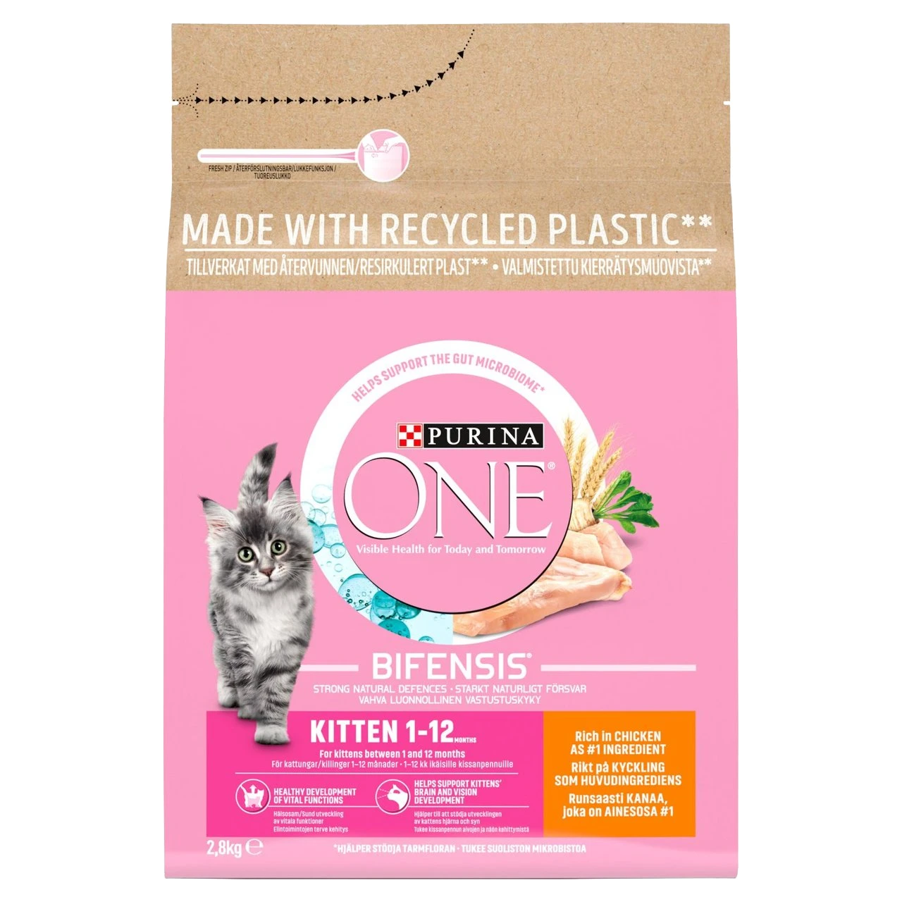 Purina ONE Kitten Chicken & Whole Grains Dry Cat Food 2.8kg 4 Purina ONE Kitten Chicken & Whole Grains Dry Cat Food 2.8kg - Image 2