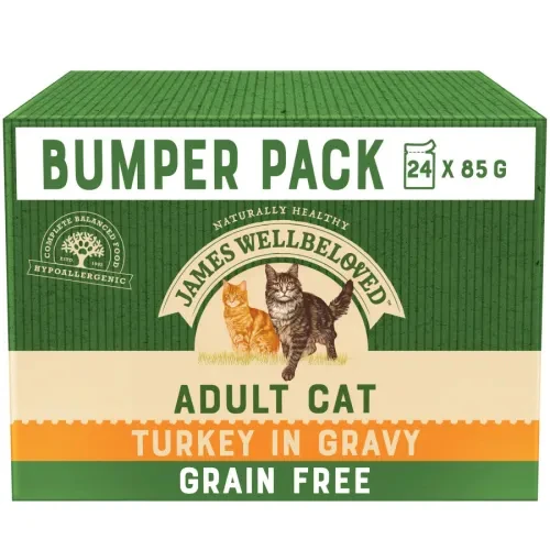 James Wellbeloved Cat - Adult Pouch Grain Free Turkey 24x85g 3 James Wellbeloved Cat - Adult Pouch Grain Free Turkey 24x85g